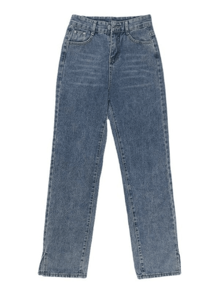 Washed Split Boyfriend Jeans